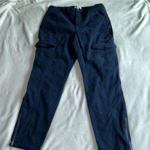 LOFT Navy Ankle Cargo Pants